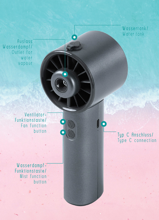 Medizinische Geräte & Technik  - Lady Air Cooler pink, in Farbe ANTHRAZIT Ansicht 1