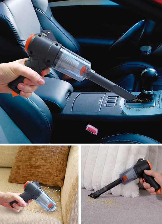 Mit Akku - 2-in-1 Mini-Akku-Handstaubsauger, in Farbe DUNKELGRAU Ansicht 1