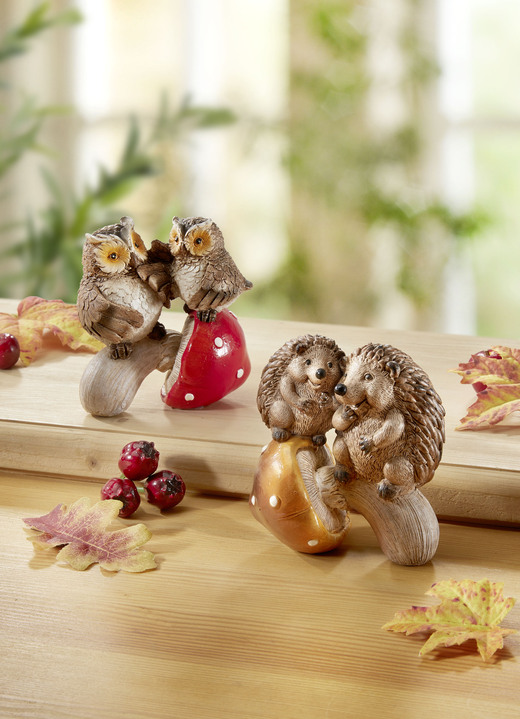 Beeldjes - Herfstfiguren in een set van 2, in Farbe NATUR-ROT-BRAUN