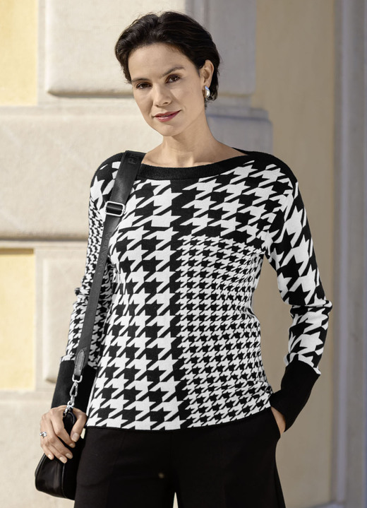 Laura Kent - Pullover Laura Kent - Pullover, in Größe 036 bis 052, in Farbe SCHWARZ-ECRU