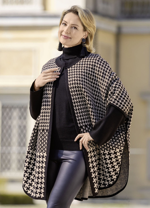 Laura Kent - Poncho met open voorkant Laura Kent - Poncho met open voorkant, in Größe 1 (36-42) bis 3 (50-54), in Farbe SCHWARZ-CREME