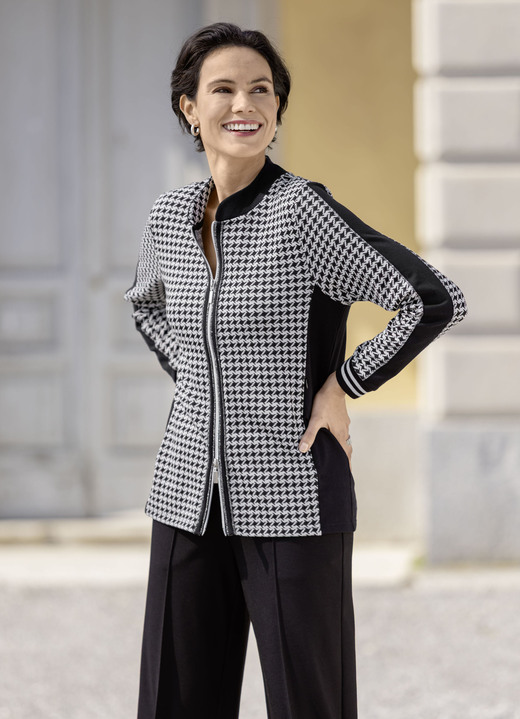 Laura Kent - Blusenjacke Laura Kent - Blusenjacke, in Größe 036 bis 052, in Farbe SCHWARZ-SILBER