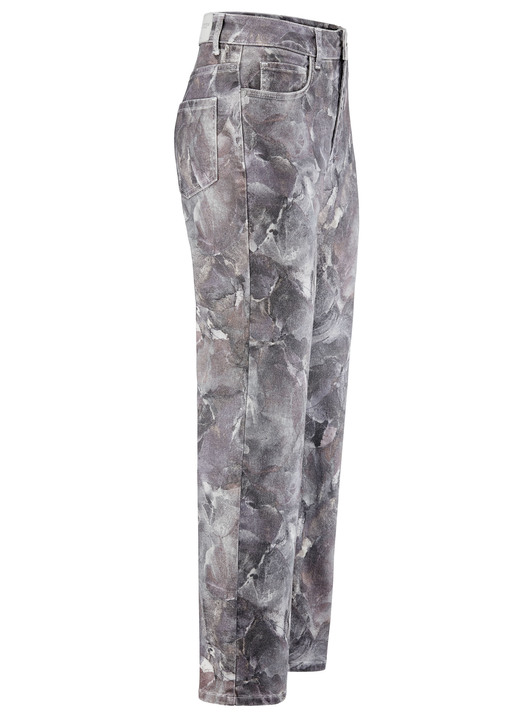 Broeken - Prachtig gebloemde broek Broeken - Prachtig gebloemde broek, in Größe 017 bis 050, in Farbe GRAU-BEERE-ECRU