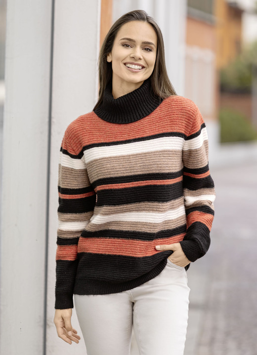 Pullover - Pullover, in Größe L(44/46) bis XXL(52/54), in Farbe SCHWARZ-HUMMER-MULTICOLOR