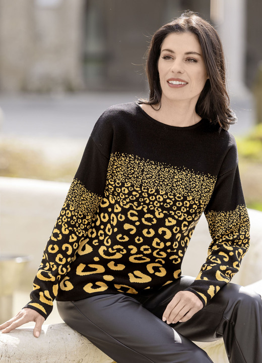 Pullover - Pullover Pullover - Pullover, in Größe L(44/46) bis XXL(52/54), in Farbe SCHWARZ-GELB