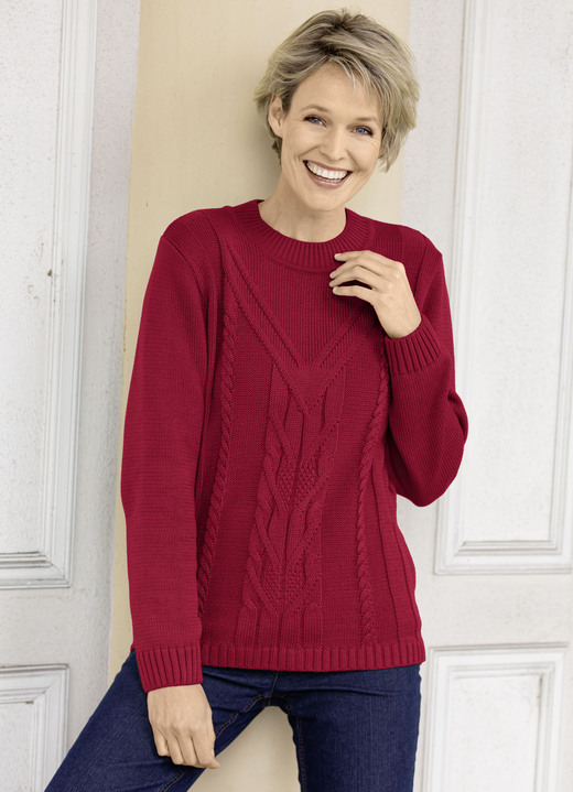 Pullover - Pullover, in Größe 038 bis 054, in Farbe DUNKELROT Ansicht 1