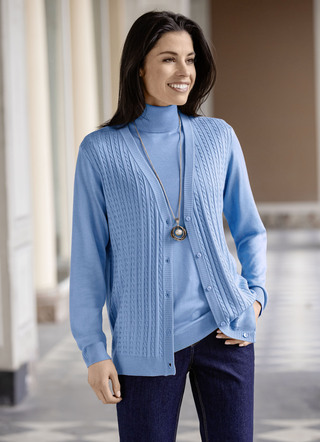 Cardigan met kabelbreistructuur