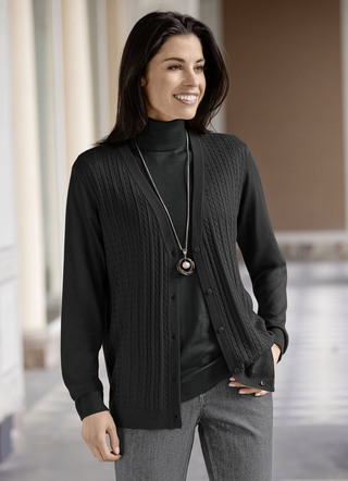 Cardigan met kabelbreistructuur