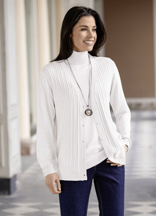 Cardigan met kabelbreistructuur