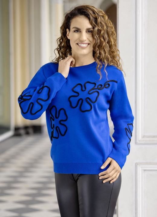 Pullover - Pullover, in Größe L(44/46) bis XXL(52/54), in Farbe ROYALBLAU-SCHWARZ