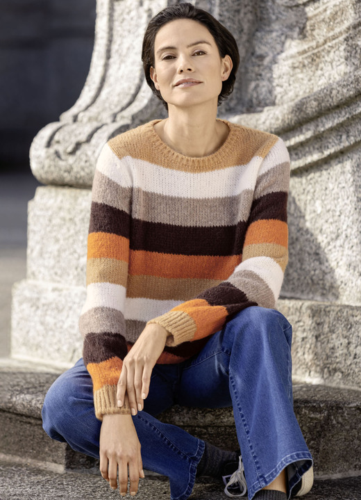 Pullover - Pullover, in Größe 036 bis 052, in Farbe ORANGE-BRAUN-MULTICOLOR