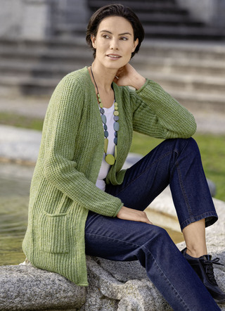 Long-Strickjacke