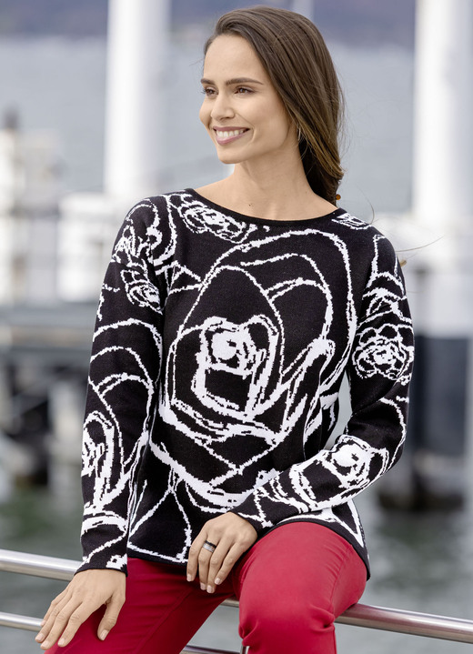 Pullover - Pullover Pullover - Pullover, in Größe L(44/46) bis XXL(52/54), in Farbe SCHWARZ-ECRU