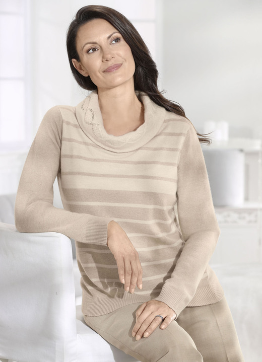 Pullover & breimode - Trui in zeer zachte kwaliteit met kasjmier Pullover & breimode - Trui in zeer zachte kwaliteit met kasjmier, in Größe 036 bis 052, in Farbe BEIGE-NATUR