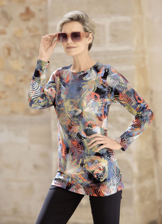 Shirt met schitterende kleurenprint
