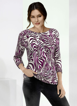 Shirt met modieuze boothals in 2 kleuren