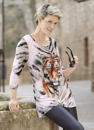 Shirt met geplaatst dierenmotief