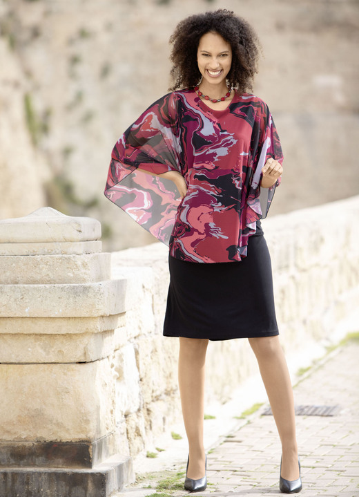 kleider - Kleid kleider - Kleid, in Größe 036 bis 052, in Farbe SCHWARZ-ROT-BORDEAUX-BUNT
