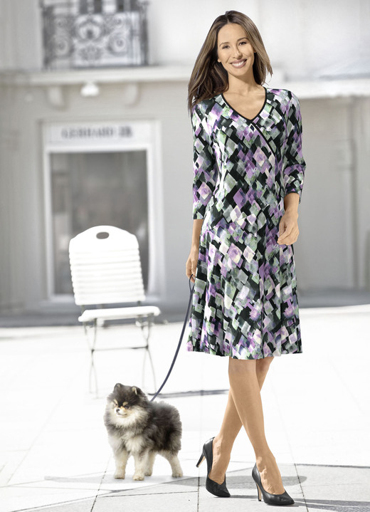 kleider - Kleid kleider - Kleid, in Größe 036 bis 552, in Farbe SCHWARZ-FLIEDER-MINT-BUNT