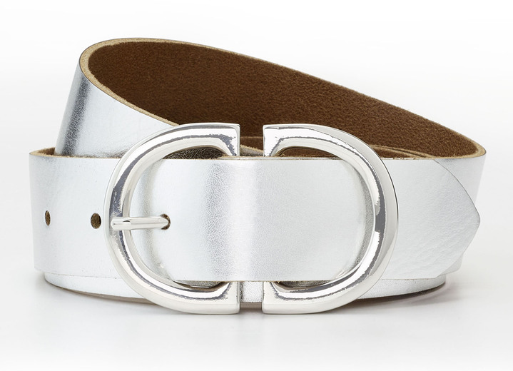 Riemen - Elegante damesriem, 3,5 cm breed Riemen - Elegante damesriem, 3,5 cm breed, in Größe 100 bis 120, in Farbe SILBER