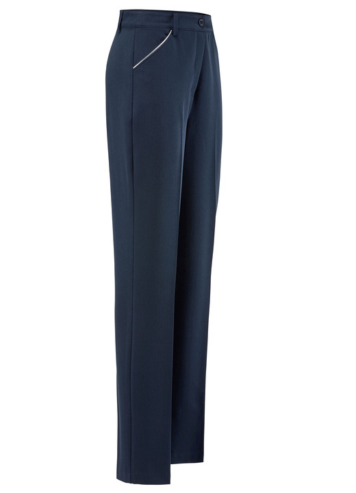 Broeken - Broek met zilveren contrastbies Broeken - Broek met zilveren contrastbies, in Größe 019 bis 054, in Farbe MARINE