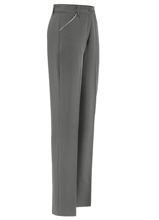 Broek met zilveren contrastbies