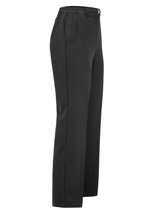 Broeken met elastische band - Broek met decoratieve afwerking, in Größe 019 bis 054, in Farbe SCHWARZ Ansicht 1