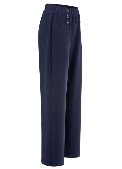 Broeken met elastische band - Broek met decoratieve knopen Broeken met elastische band - Broek met decoratieve knopen, in Größe 019 bis 054, in Farbe MARINE