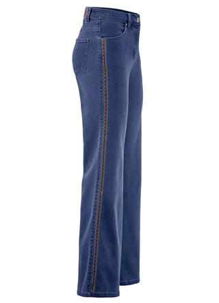 Jeans met decoratieve stiksels in etnische stijl