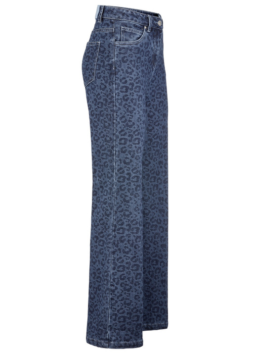 Broeken - Jeans in trendy luipaardprint Broeken - Jeans in trendy luipaardprint, in Größe 017 bis 050, in Farbe DUNKELBLAU