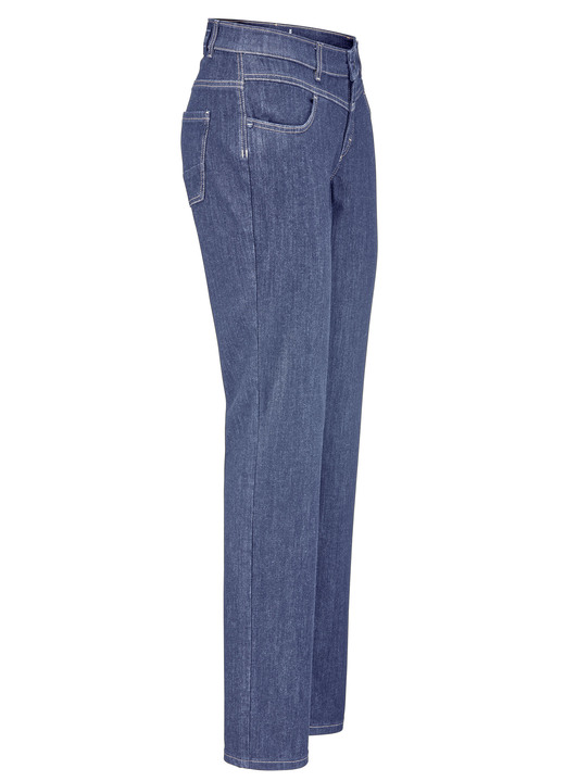 Hosen mit Knopf- und Reißverschluss - Magic-Jeans mit figurformendem Jeanssattel Hosen mit Knopf- und Reißverschluss - Magic-Jeans mit figurformendem Jeanssattel, in Größe 017 bis 052, in Farbe JEANSBLAU