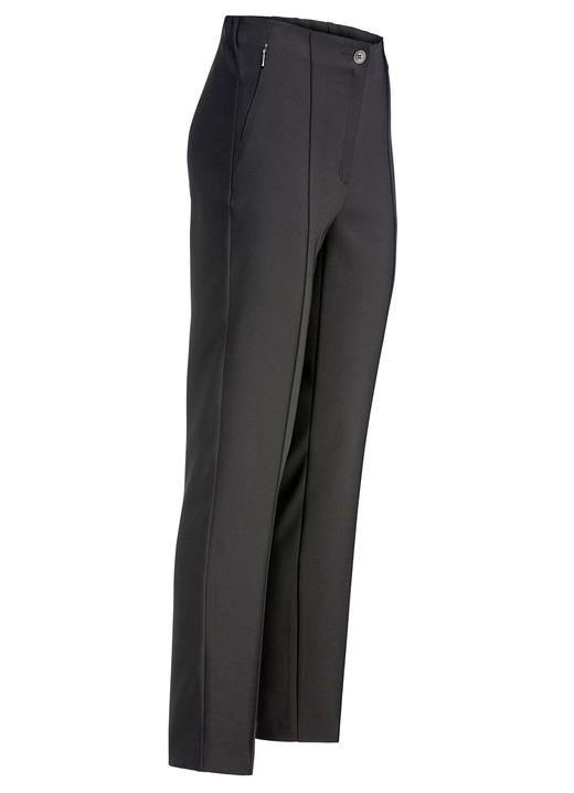 Broeken met elastische band - Broek met afgesneden tailleband Broeken met elastische band - Broek met afgesneden tailleband, in Größe 018 bis 052, in Farbe ZWART