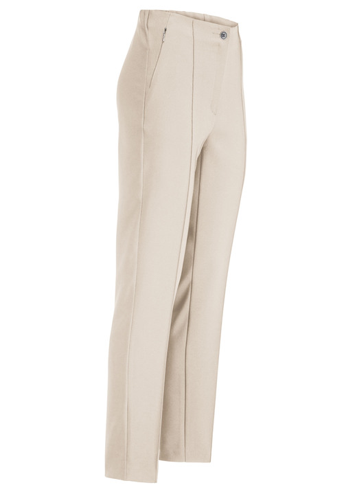 Broeken met elastische band - Broek met afgesneden tailleband, in Größe 018 bis 052, in Farbe BEIGE Ansicht 1