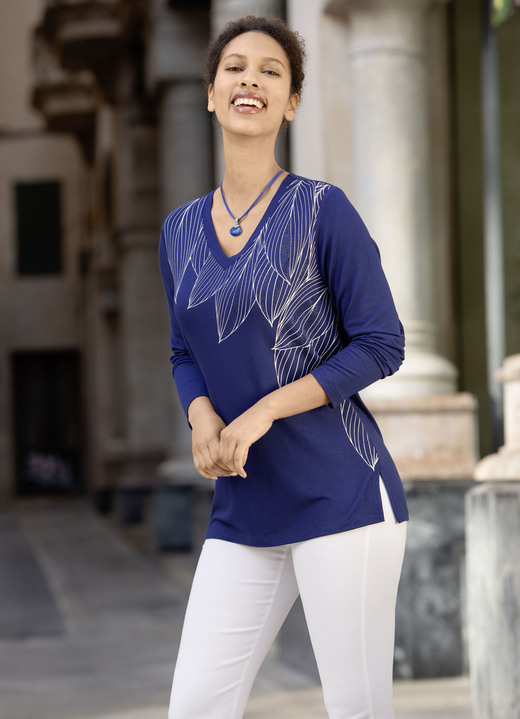 Gelegenheidsblouses - Shirt tuniek met leuke print Gelegenheidsblouses - Shirt tuniek met leuke print, in Größe 036 bis 054, in Farbe ROYALBLAU