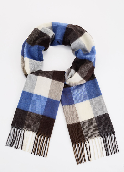 Sjaals - Sjaal met ruitjesmotief, in Farbe SCHWARZ-ROYALBLAU-BEIGE Ansicht 1