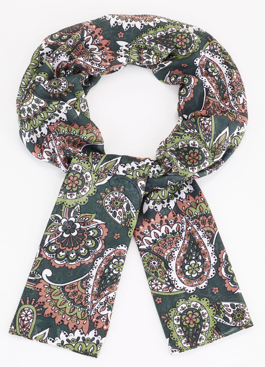 Sjaals - Sjaal met fantasie bloemenmotief, in Farbe OLIV-PISTAZIE-WEISS-TERRA Ansicht 1