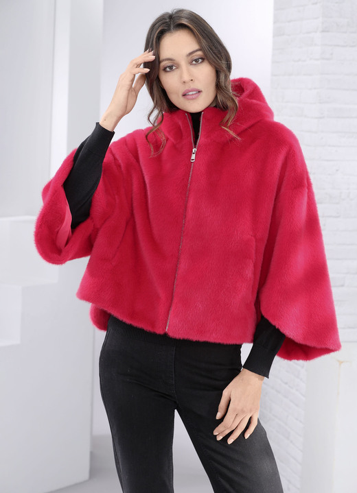 Kunstpelzjacken - Kurzjacke Kunstpelzjacken - Kurzjacke, in Größe 034 bis 050, in Farbe ROT