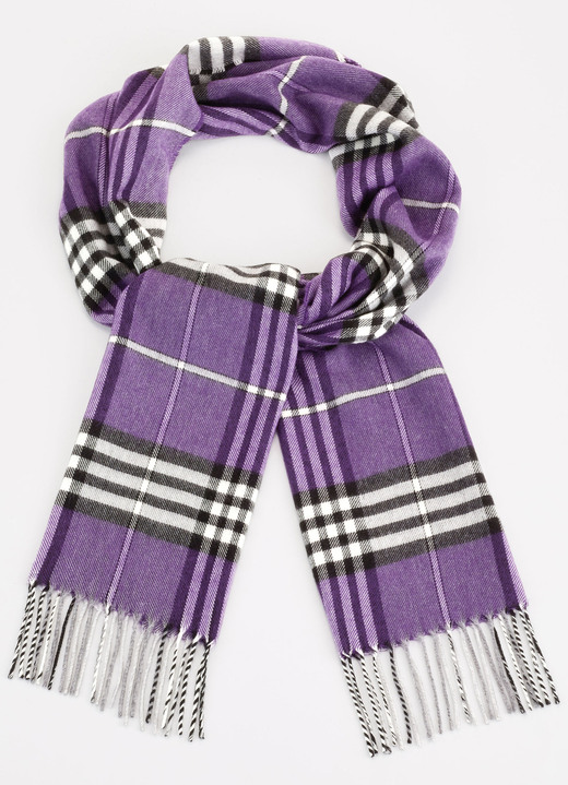 Sjaals - Sjaal met ruitjesmotief, in Farbe AMETHYST-SCHWARZ-CREME Ansicht 1