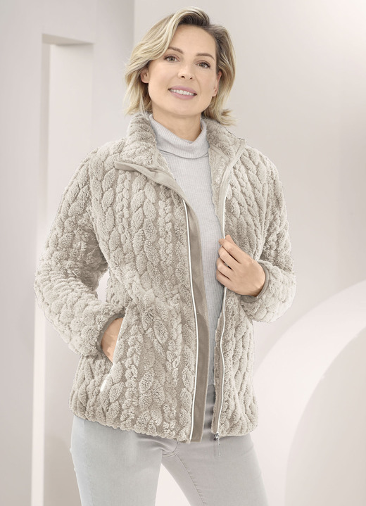 Kurz - Fleecejacke Kurz - Fleecejacke, in Größe 3XL bis XXL, in Farbe BEIGE