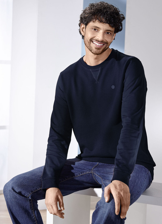 Sweatshirts - Langarmshirt, in Größe 3XL (64/66) bis XXL (60/62), in Farbe MARINE Ansicht 1