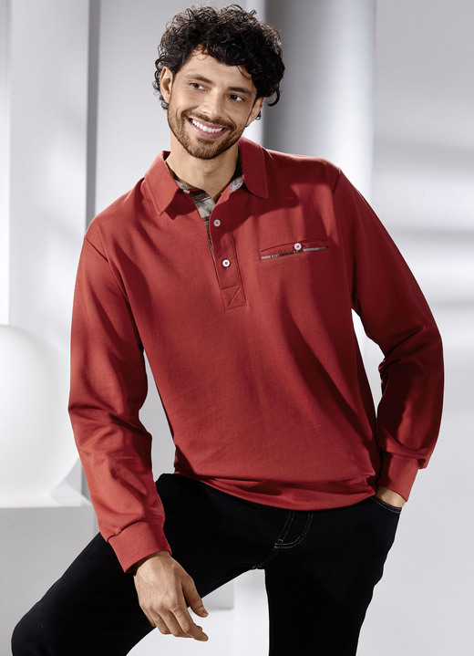 Sweatshirts - Poloshirt in 3 kleuren Sweatshirts - Poloshirt in 3 kleuren, in Größe 046 bis 062, in Farbe ROEST
