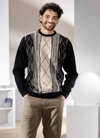 Trui met ronde hals en jacquardmotief