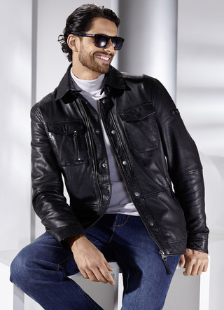 Lederkurzjacke