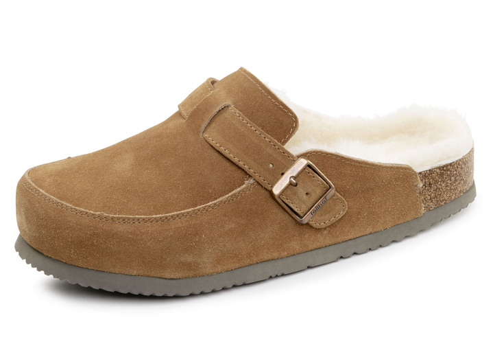Hausschuhe - Clogs, in Größe 041 bis 047, in Farbe COGNAC Ansicht 1