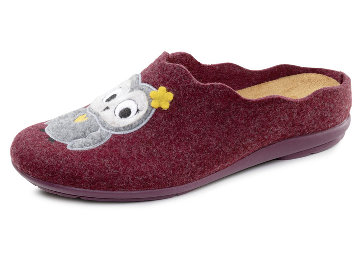 Huisschoenen - Laurina, klassieke damespantoffels, met uitneembaar voetbed, in Größe 036 bis 041, in Farbe BORDEAUX Ansicht 1