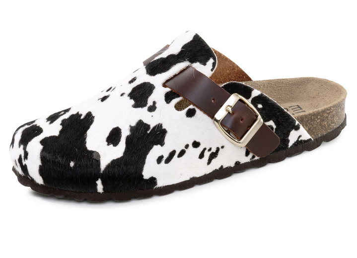 Hausschuhe - Clogs, in Größe 036 bis 042, in Farbe SCHWARZ-WEISS Ansicht 1