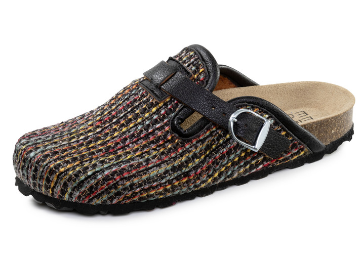 Hausschuhe - Clogs, in Größe 036 bis 042, in Farbe SCHWARZ-MULTICOLOR Ansicht 1