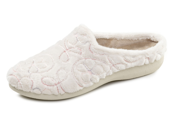 Huisschoenen - Laurina, gevoerde damespantoffels, met anatomisch gevormd voetbed, in Größe 036 bis 042, in Farbe ECR Ansicht 1