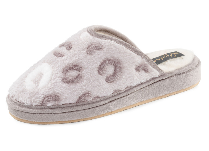Huisschoenen - Laurina, gevoerde damespantoffels, met scheerwol, in Größe 036 bis 042, in Farbe LICHT TAUPE Ansicht 1