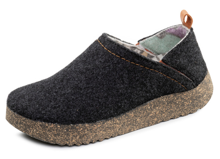 Huisschoenen - Gemini, comfortabele damespantoffels, breedte G, met uitneembaar voetbed, in Größe 036 bis 042, in Farbe SCHWARZ Ansicht 1